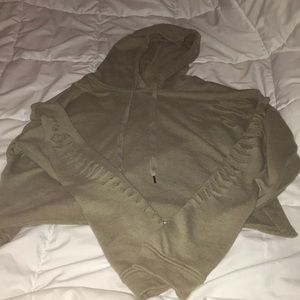 Olive green crop sweatshirt.